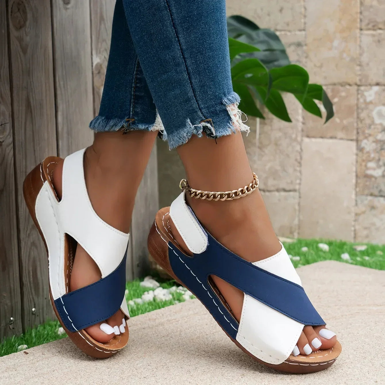 2025 Women Wedges Sandals Summer Fashion Sandals Lightweight Casual Sandals Shallow Outdoor Beach Shoes Women Sandalias De Mujer