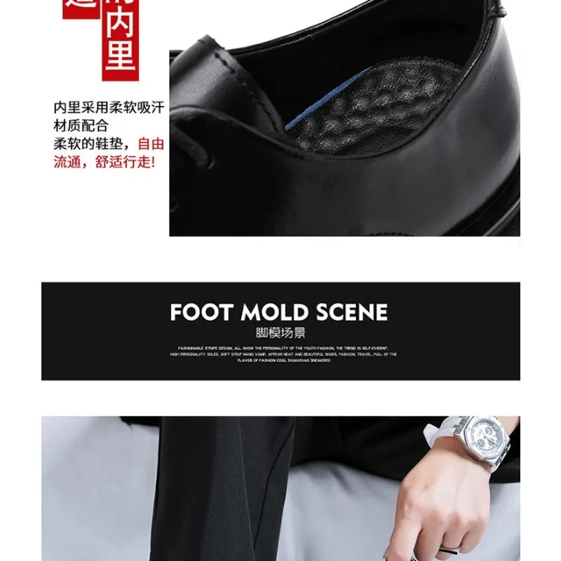 Men's Fashion Business Big Head Shoes Casual Comfortable Versatile Men Leather Shoes Wedding Party GroomHigh Quality Dress Shoes