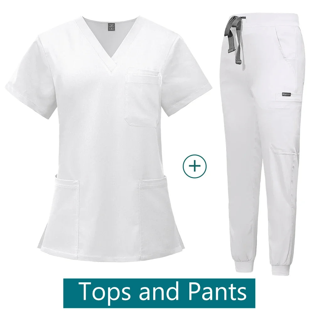 Scrubs Medical Uniforms Woman Multicolour SPA Beauty Uniform Dentist Veterinary Working Clothes Unisex Pharmacy Clinic Scrub New