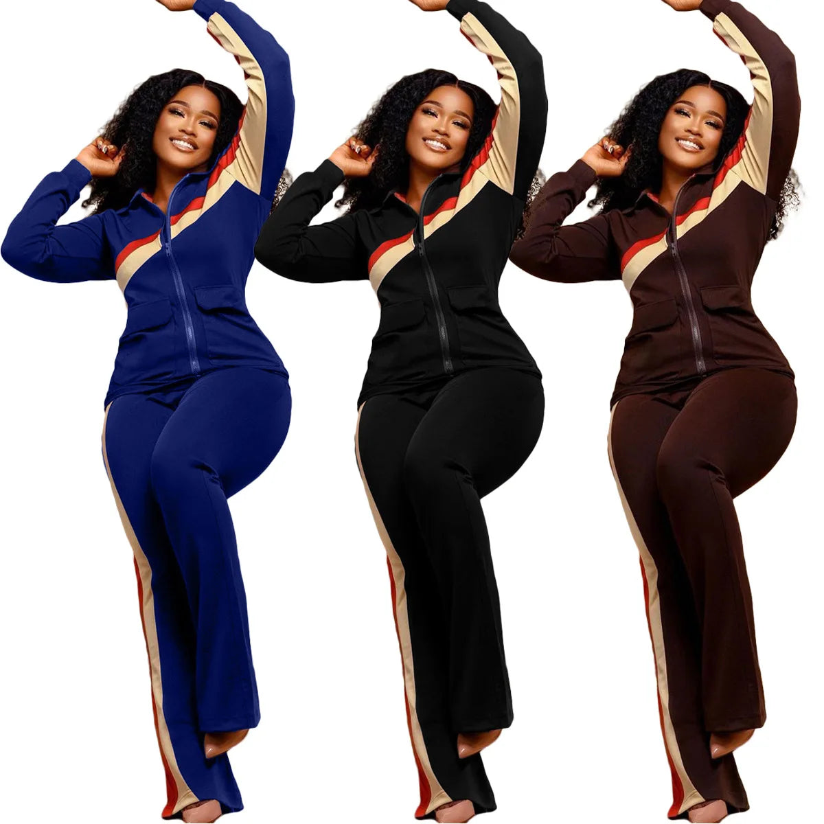 Tracksuit Women Pants Set Two Piece Set Autumn Winter Zipper Jacket Tops Suits Jogging Vintage Patchwork Outfits Y2k Streetwear