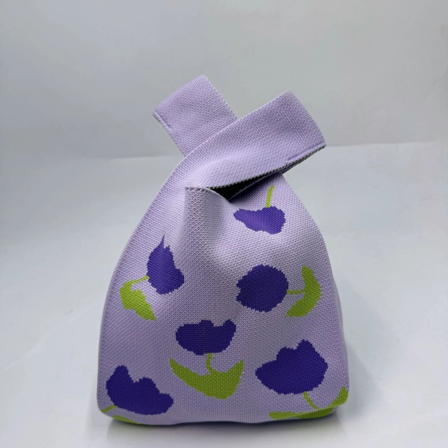 Women'S Knot Wrist Tote Bags Handmade Knitted Bag Portable Mini Striped Bucket Phone Bags Large Capacity Spring Summer Handbags