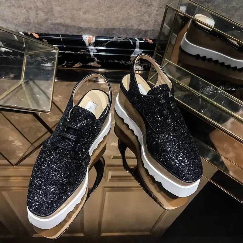 women wedge shoes pointed toe high heels platform office lady party shoes Plataform Height increasing Shoes Casual style