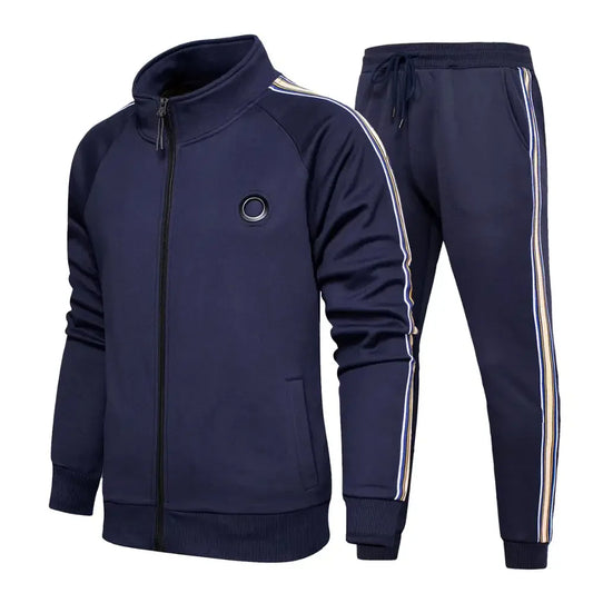 2026 Tracksuits Running Sets Men's Sportswear Autumn Winter 2 Pieces Sweatshirt+Pants Brand Blue Jogging Clothes Sports Suit