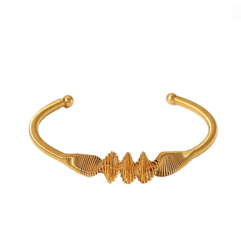 Exquisite Rhinestone Knot Stainless Steel Bangle Bracelets for Women Gold Plated Stainless Steel Bracelet Waterproof Jewelry