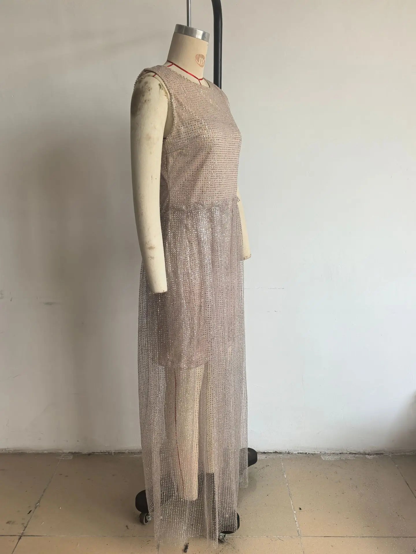 Women's Sequined Evening Gown Sexy Slit Dress Party Party Officially High-end Sleeveless Summer Wedding Dresses Plavky Birthday