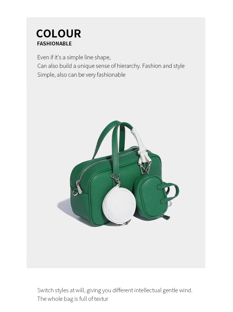 Boston Bag Women Fashion 2025 Euro-America Style Simple Shoulder Bag Handbags Composite Bag