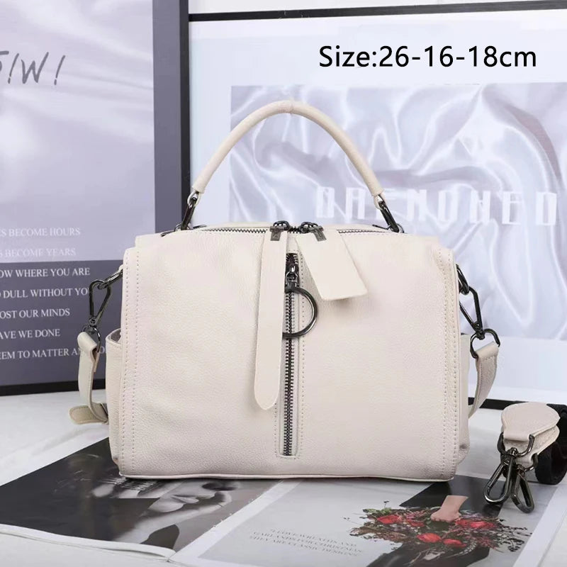 Fashion Women's Hand Bags Cowhide Luxury Casual Shoulder Bag  Ladies Versatile Trendy Chain High-capacity Crossbody Bags