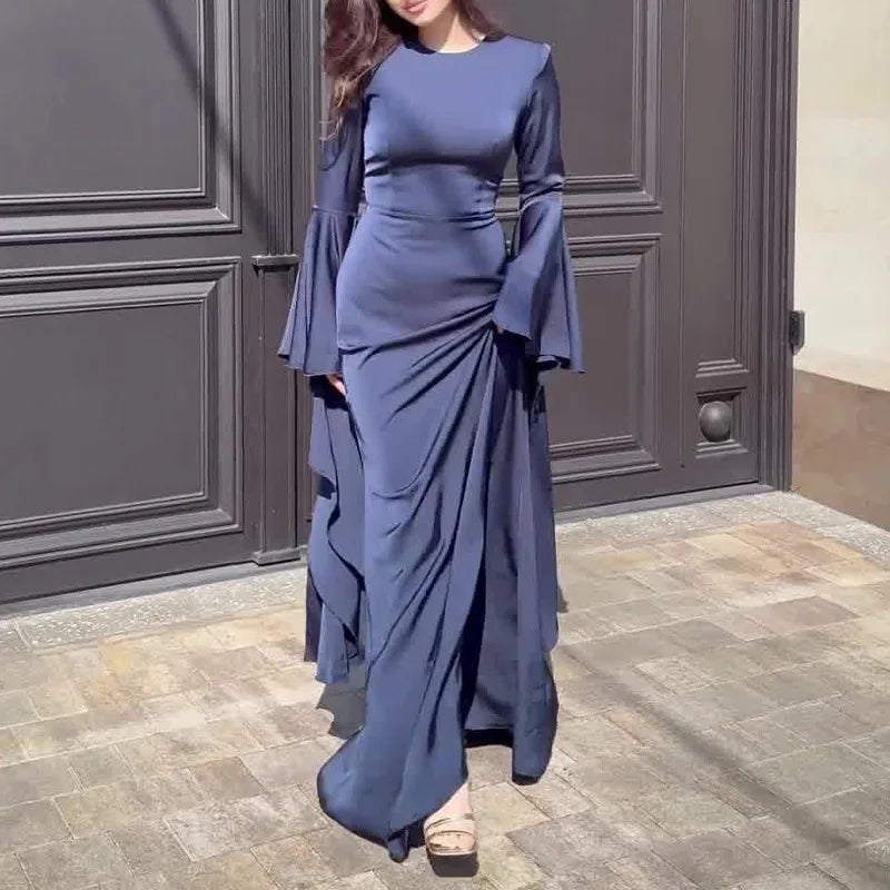Eid Muslim Women Dress Abaya Flare Sleeve Vestidos Largos Party Caftan Jalabiya Ramadan Long Dresses Dubai Kaftan Arab Robe 2025