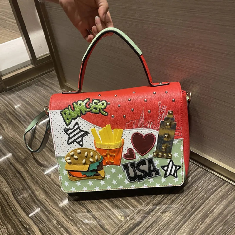 High Quality Women PU Leather Handbags Shoulder Bags Fashion Ladies Rivet Messenger Bags Casual Female Crossbody Bags for Women