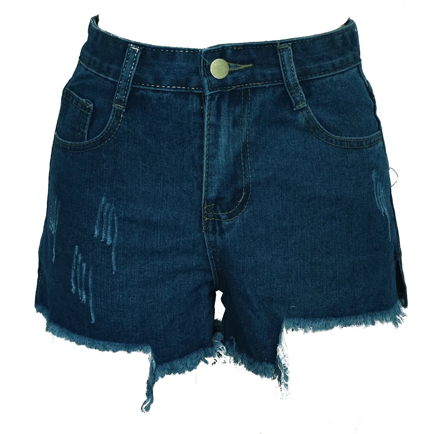 Women's Short Jeans, High Waist Classic Holes Shorts for Female