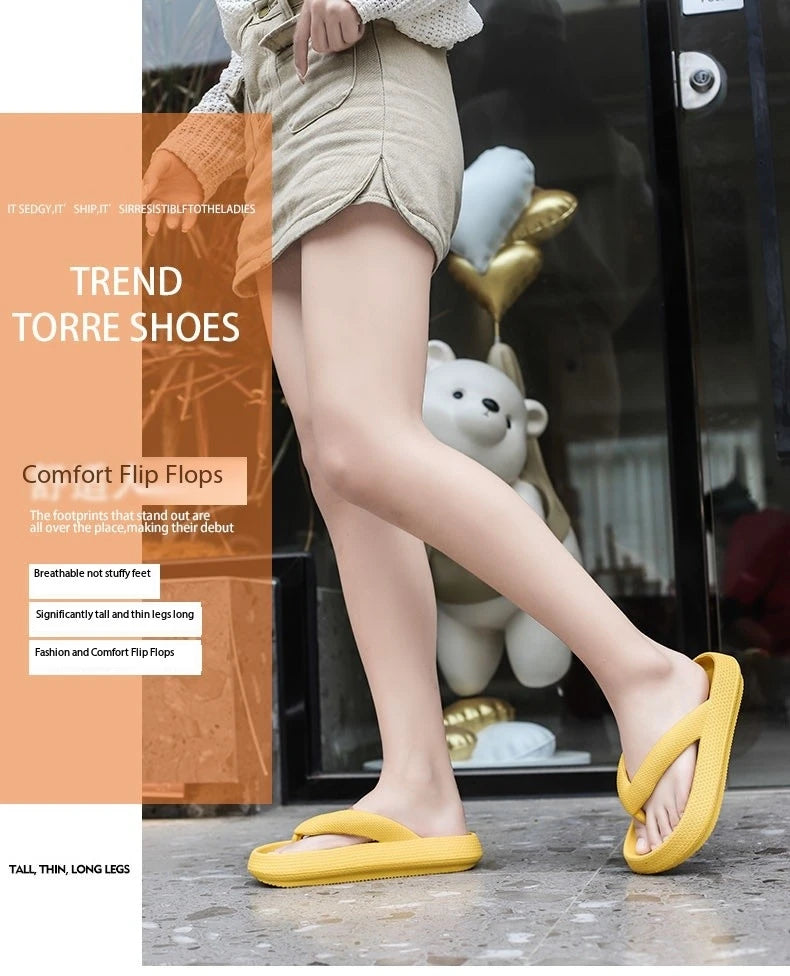 Ladies Lightweight Solid Color Sandals - Casual Indoor/Outdoor Couples Flip Flops, Comfortable Slip-On Beach Footwear