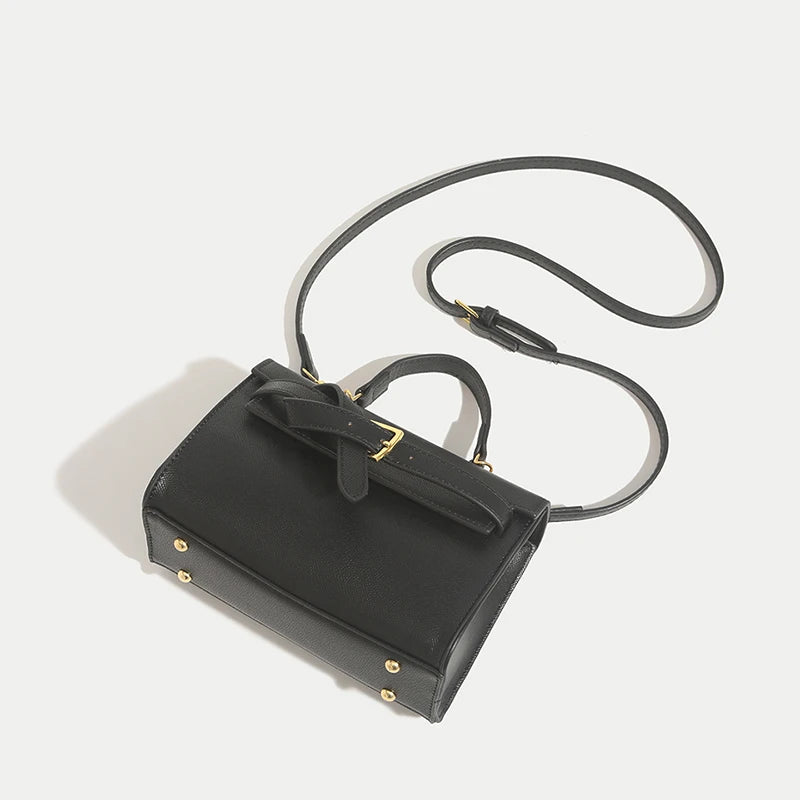 Classic Black Handbag Brand Bag Women Solid Small Pu Leather Crossbody Bag With Short Handle High End Sac A Main Designer Bosas