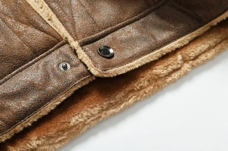 Men Clothing High Quality Male Thicken Leather Jacket Mens Warm Jacket Youth Fashion Casual Coat Winter Men Suede Leather Coat