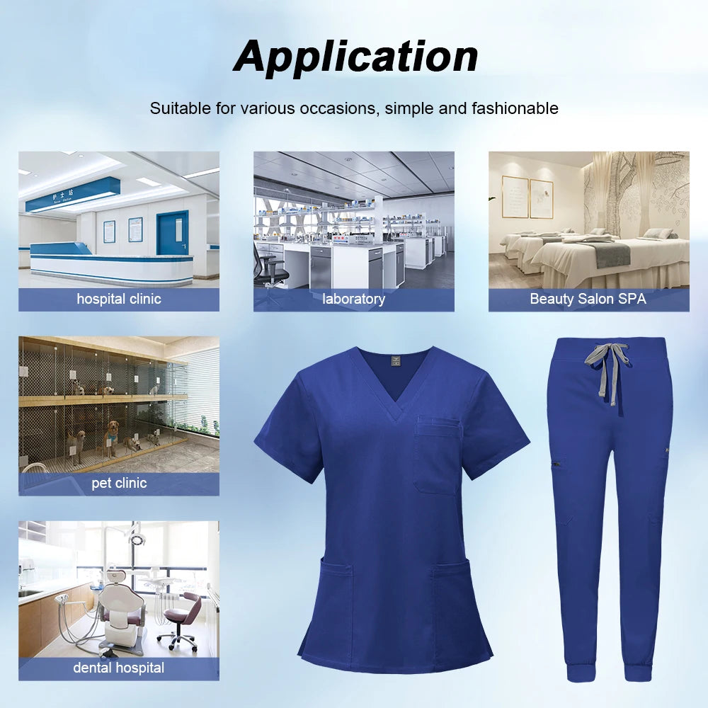 Scrubs Medical Uniforms Woman Multicolour SPA Beauty Uniform Dentist Veterinary Working Clothes Unisex Pharmacy Clinic Scrub New