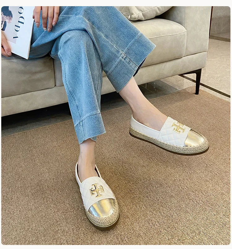 New Shoes for Women Leather Flat Boat Shoes Designer Fisherman Shoes Girl Fashion Slip-on Loafers
