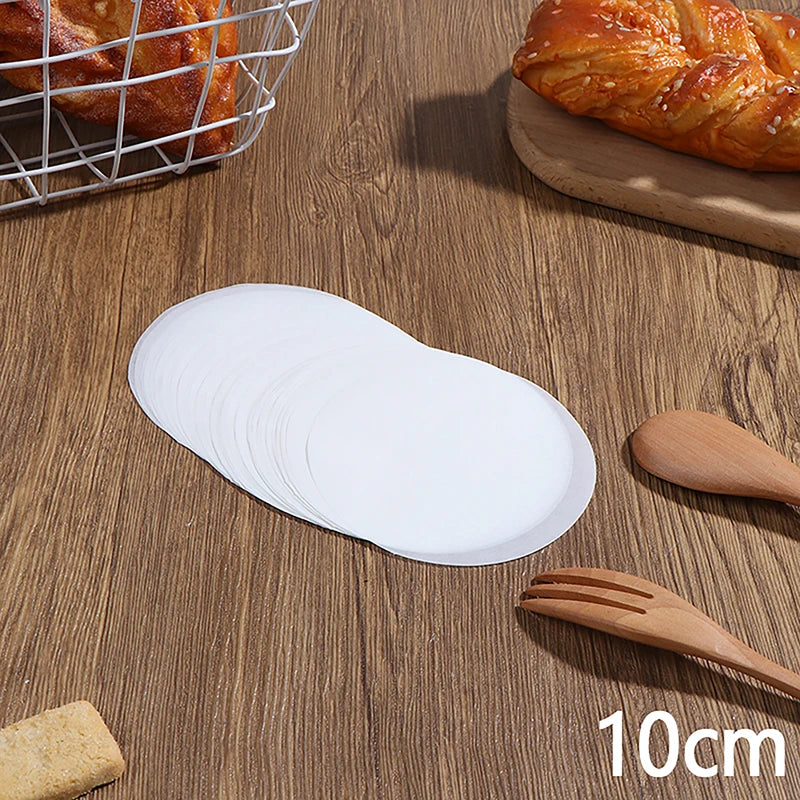 50Pcs Baking Oiled Paper Circle Parchment Paper Multifunction Liner BBQ Oven Patty Hamburger Paper Steamer Liners Baking Tool