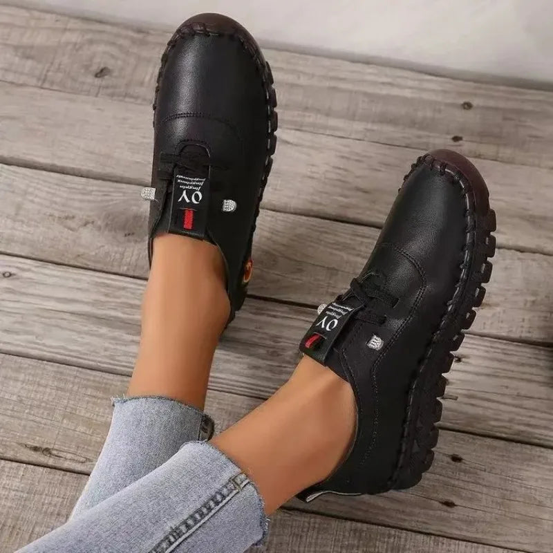 2025 Women's Flat Shoes New Orthopedic Loafers Woman Moccasins Stitched Slip On Ballet Flats For Women Nurse Shoes Medical