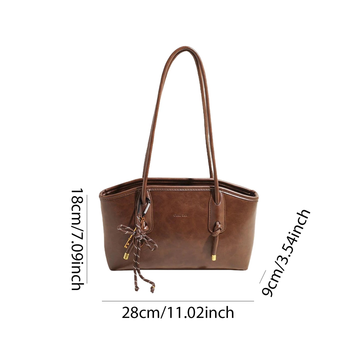 Leather Shoulder Bag for Women with Pendant Hobo Bag Shoulder Tote Handbag Stylish Tote Bag for Daily Use