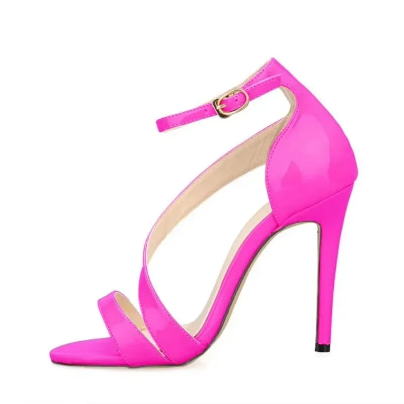 Ladies Dancing Shoes Sexy Women's Sandals Solid Open Toe High Heels Summer Ankle Strap Stiletto Dress Fish Mouth Sandal Women