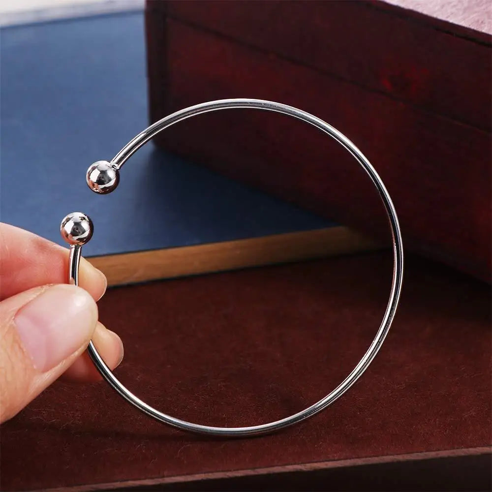 Classic Silver Plated Gifts Mens/Womens Fashion Jewelry Bracelet Adjustable Bangles