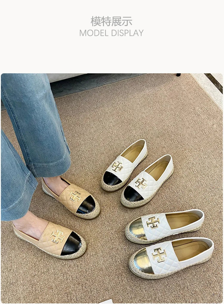 New Shoes for Women Leather Flat Boat Shoes Designer Fisherman Shoes Girl Fashion Slip-on Loafers