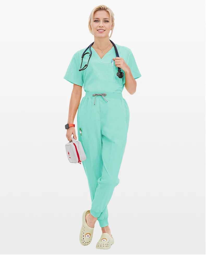 Summer Medical Scrubs Hospital Uniforms Doctor Nurse Workwear 4-way Stretch Pet Clinic Nursing Suits Dentist Working Clothes S21