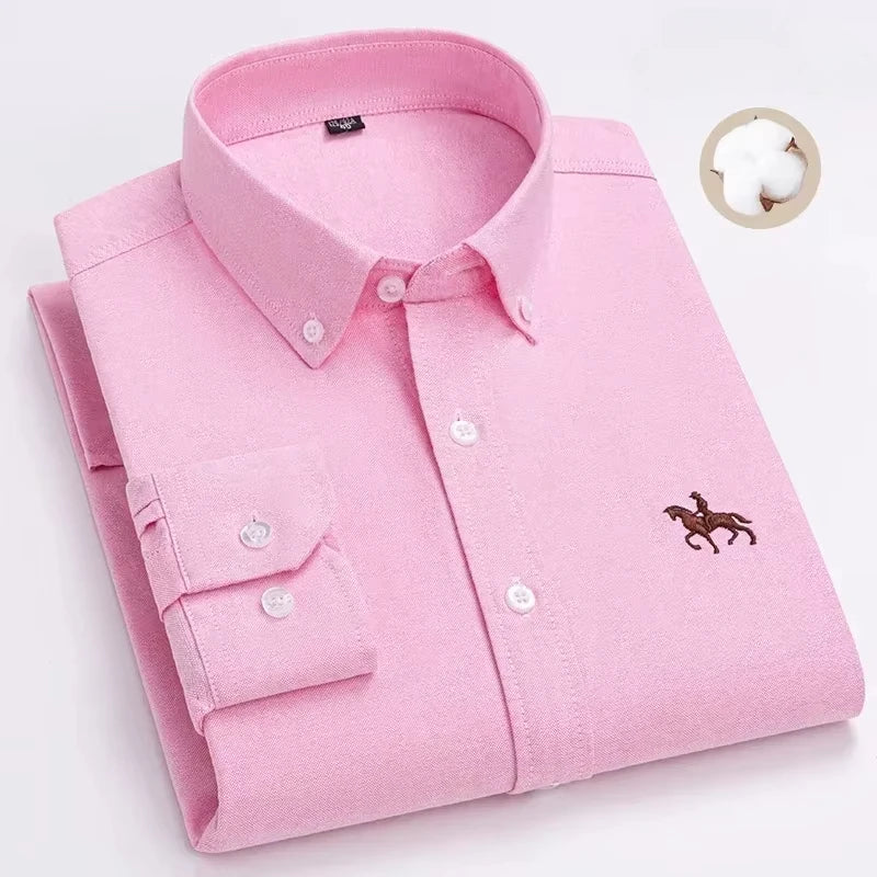 New in shirt 100%cotton plus size long-sleeve shirts for men slim fit formal fashion office shirt hight qulity plaid clothes