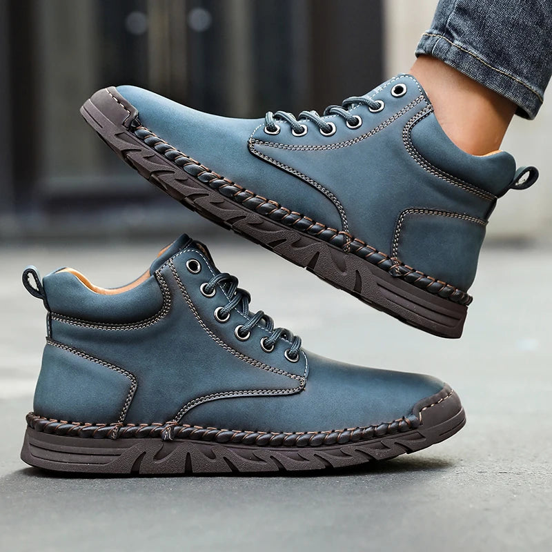 Women's Barefoot Sports Shoes Handmade Men's Boots Ankle Winter Happy Shoes Autumn Outdoor Hiking Boots High Top Shoes Anti Slip