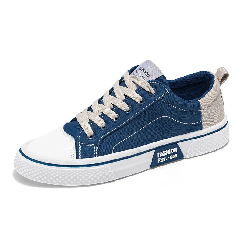 Mens Breathable Canvas Skate Shoes Soft Sole Casual Sneakers Trendy Versatile Lightweight Non-Slip Slip-On Sports Footwear 37-48