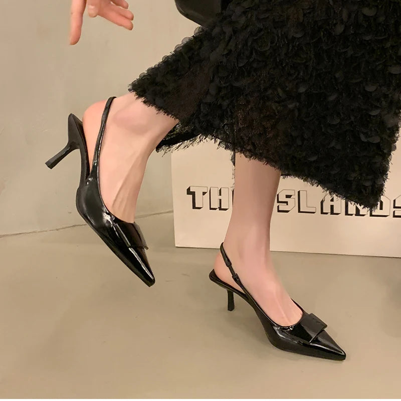 2026 Summer High Heel Women Sandals Fashion Pointed Toe Singbacks Shoes Design Style Banquet Party Sandalias Shoes