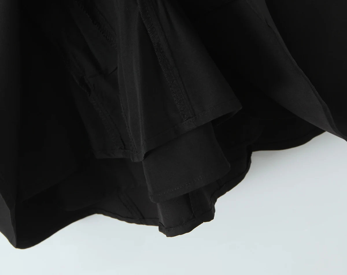 Sexy White Black Pleated Ruched Halter Dress Women Deep V neck Slim Low Waist Swing Ball Gown Short Dresses Robe Femme Vestidos