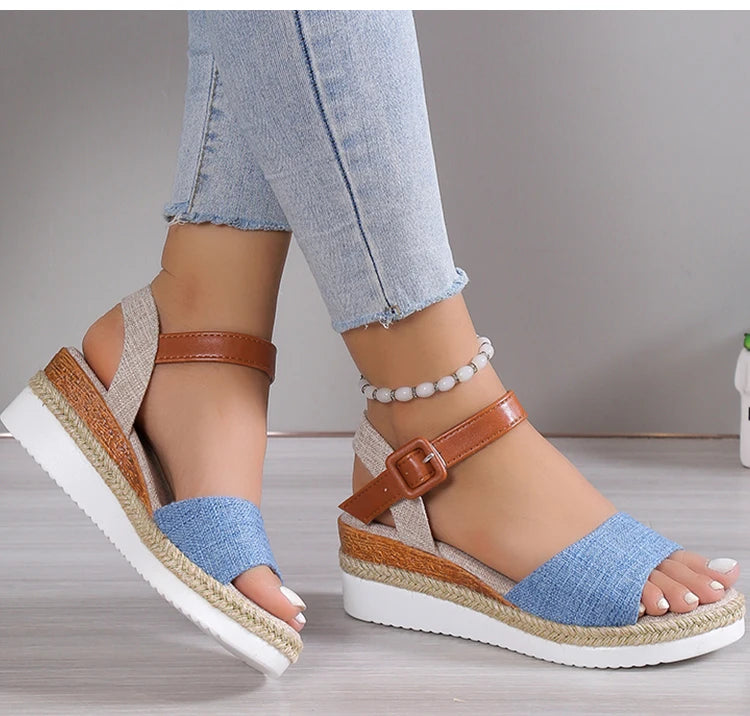 Fashion Shoes Women Sandals Wedge Shoes For Women Espadrilles Women's Sandals Non-Slip Retro Women Heels Female Footwear