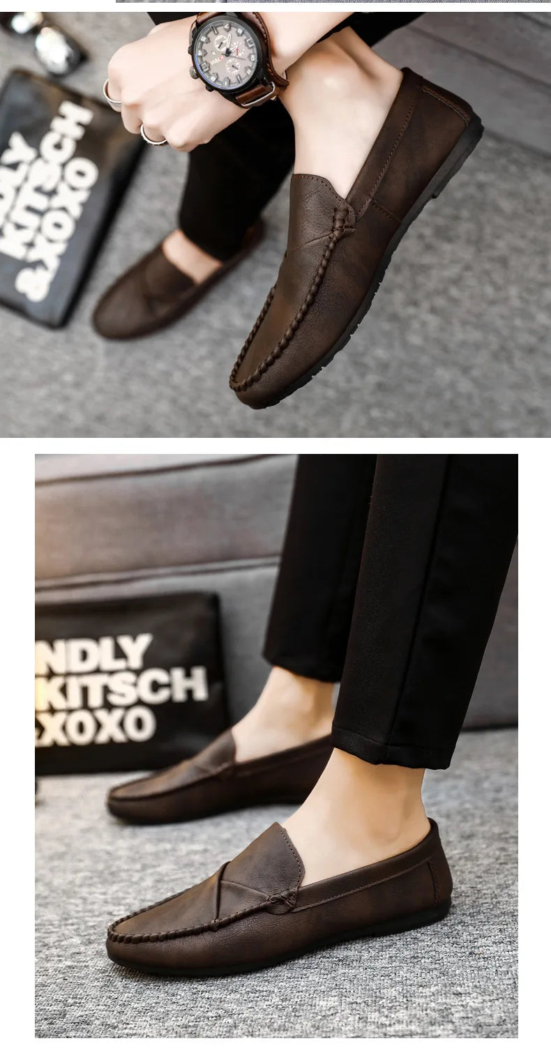2025 Luxury Trendy Dress Shoes Men Loafers Split Leather Moccasins Shoes for Men Formal Mariage Wedding Shoe Botas Para Hombre