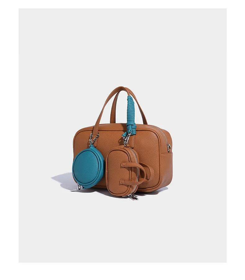 Boston Bag Women Fashion 2025 Euro-America Style Simple Shoulder Bag Handbags Composite Bag