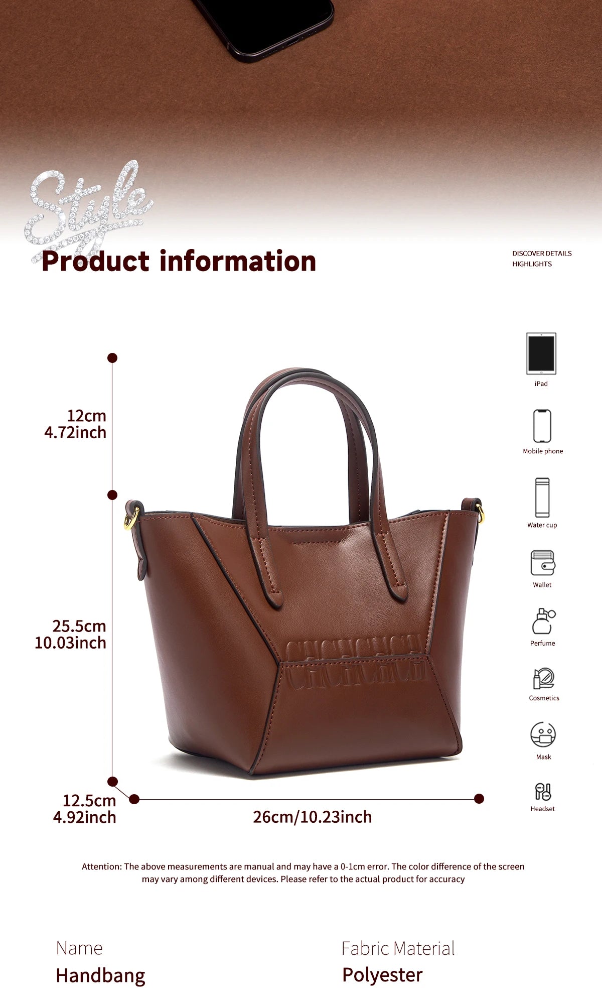 Fashion Women's Large Capacity Handbag 2025 Autumn New Multi Functional Solid Color Women's Shoulder Bag