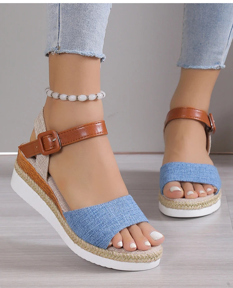 Fashion Shoes Women Sandals Wedge Shoes For Women Espadrilles Women's Sandals Non-Slip Retro Women Heels Female Footwear