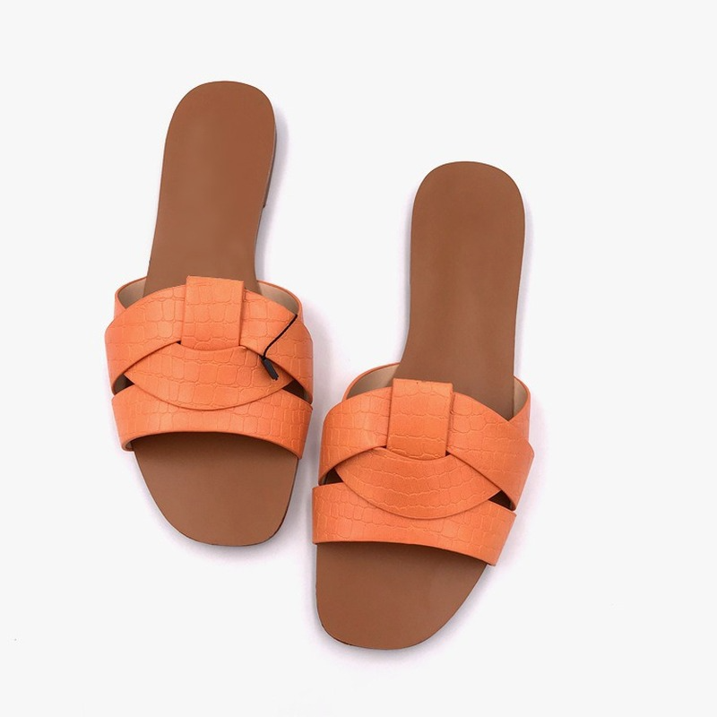 Women Outdoor Summer Sandals 2024 Ladies Beach Slides Flip Flops Fashion PU Leather Open Toe Female Sandal Woman Shoes
