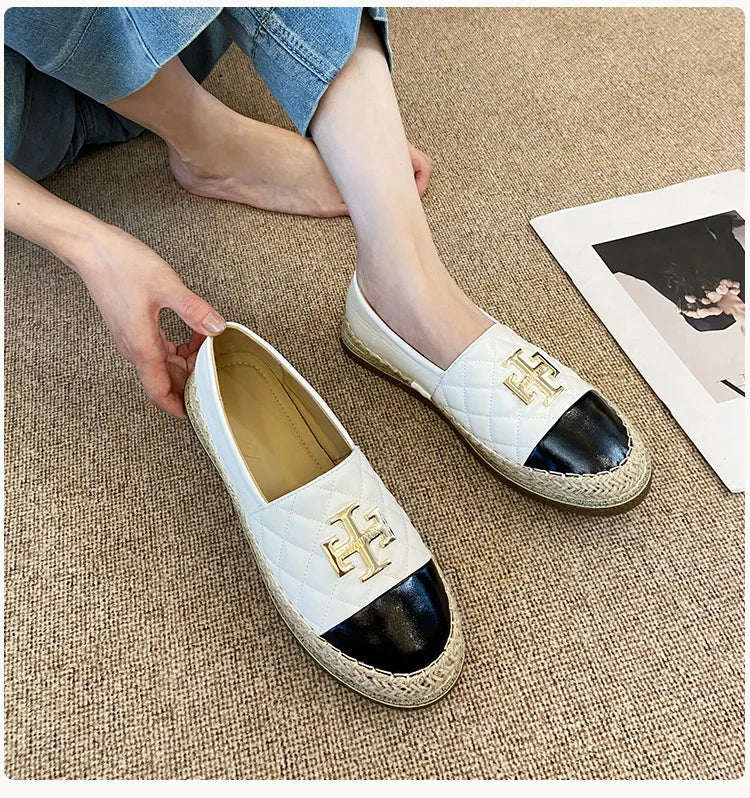 New Shoes for Women Leather Flat Boat Shoes Designer Fisherman Shoes Girl Fashion Slip-on Loafers