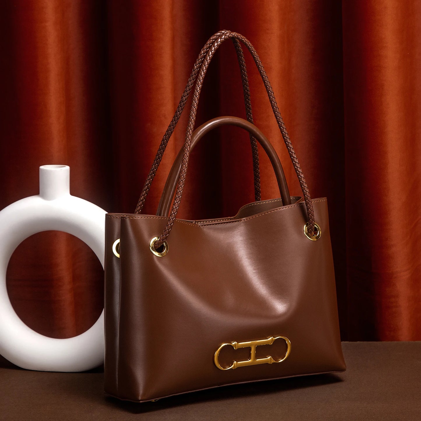 Women's handbag 2025 autumn new black minimalist tote bag dual-use commuting women's bag