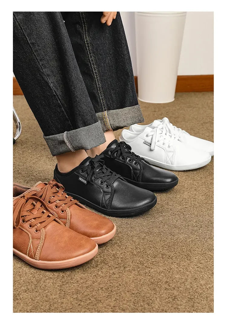 Minimalist Shoe Size 37-48 Men's and Women's Wide Toe Barefoot Casual Artificial Leather Lightweight Walking Sports Shoes