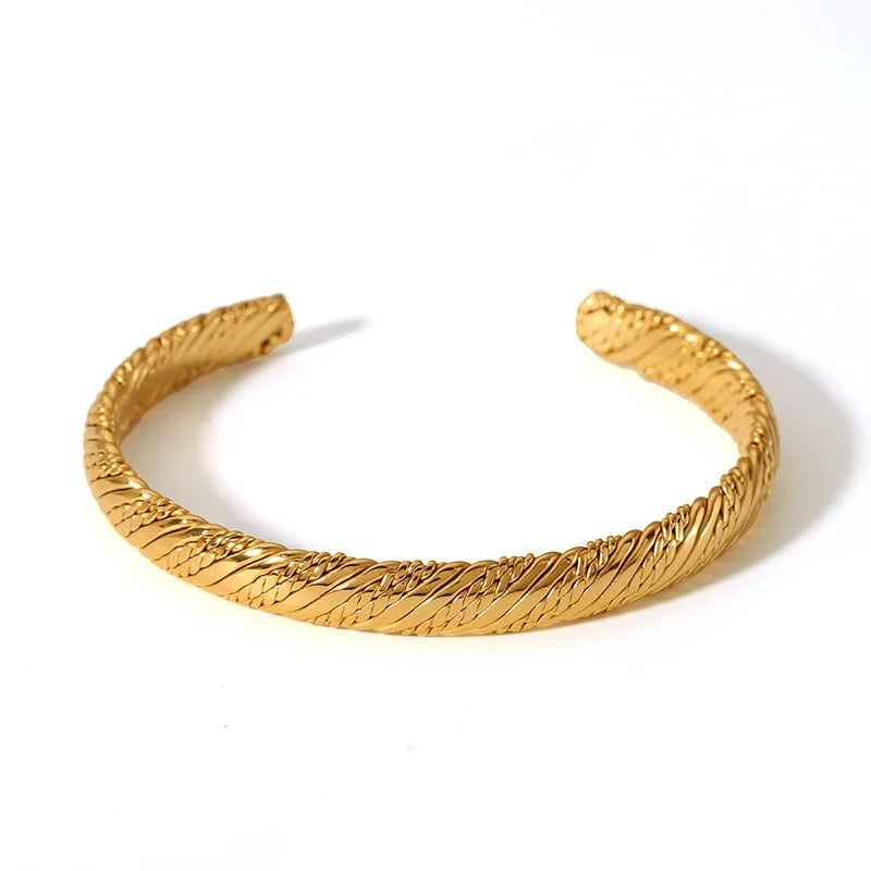 Exquisite Rhinestone Knot Stainless Steel Bangle Bracelets for Women Gold Plated Stainless Steel Bracelet Waterproof Jewelry