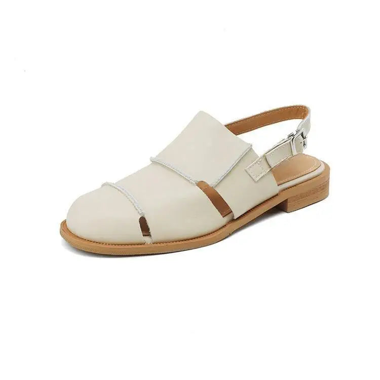 Women Sandals 2026 new Hollow Breathable Comfortable Soft Sole Low Heel Slingback Shoes Summer Fashion Versatile Casual Sandals