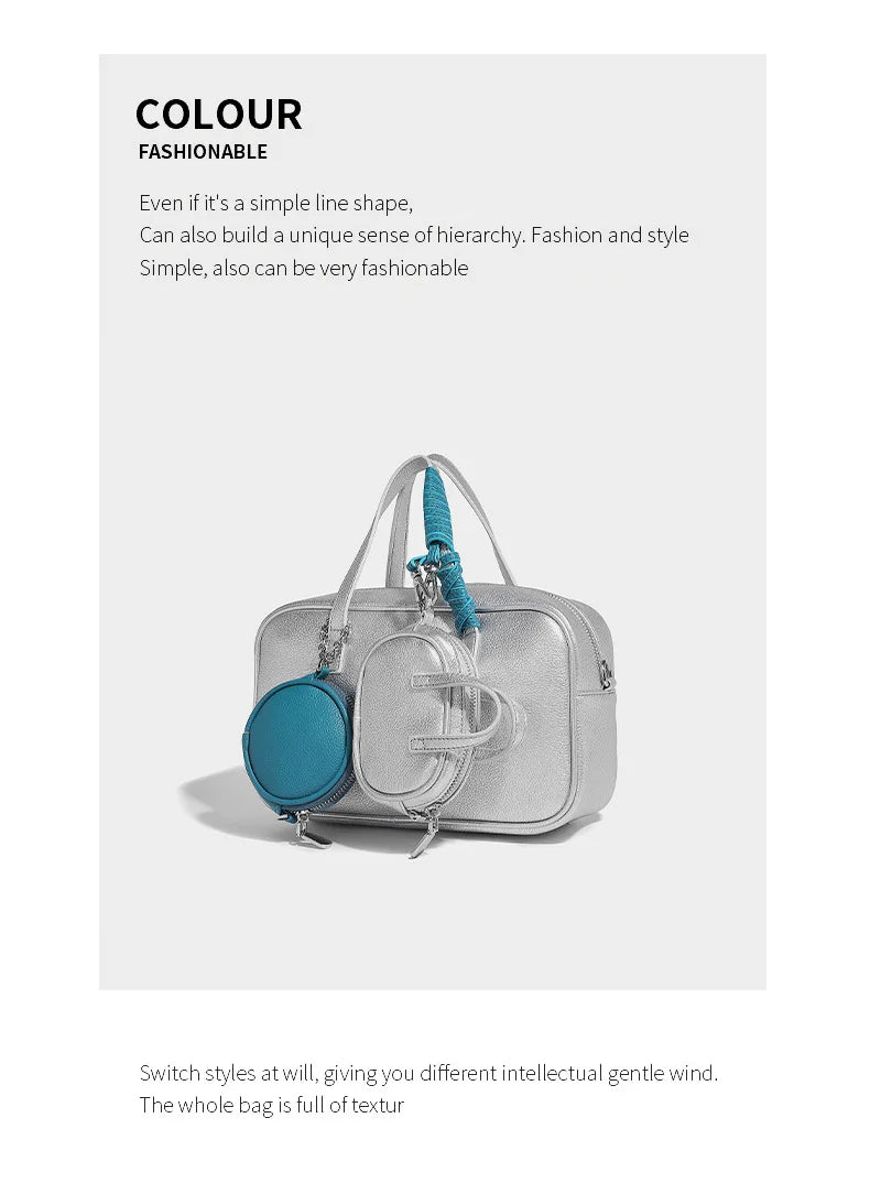 Boston Bag Women Fashion 2025 Euro-America Style Simple Shoulder Bag Handbags Composite Bag