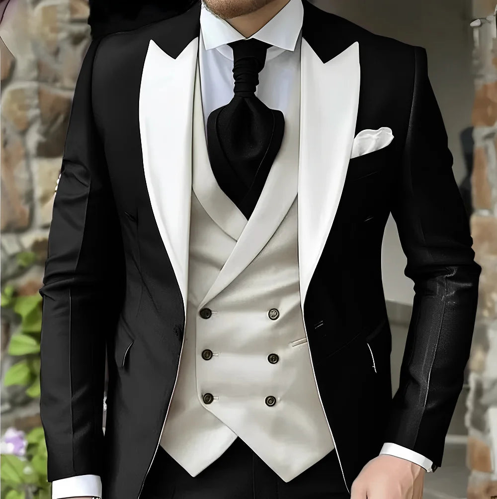 men's suit with peak lapel for wedding high-quality slim jackets Pointed collar double-breasted Carnivals men The latest