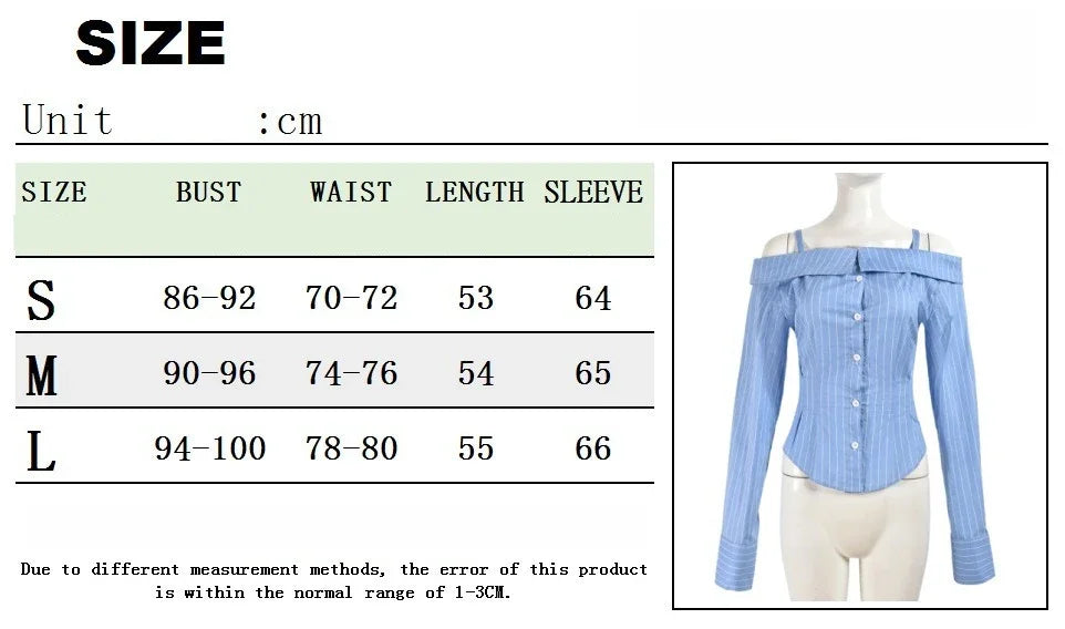 European and American Style Lady's Casual Blouse with Long Sleeves, Revealing Shoulders, Unique Design, Women's Shirt