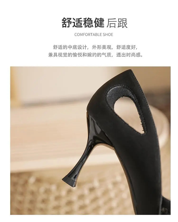 Comfortable High Heels for Women Summer 2026 New Pointed Toe Slim Heel Mesh Design Niche Popular Single Shoes