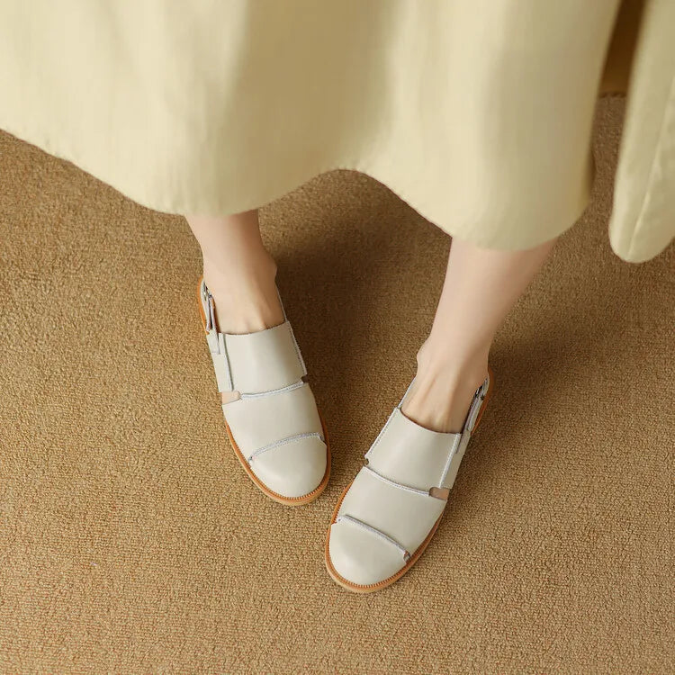 Women Sandals 2026 new Hollow Breathable Comfortable Soft Sole Low Heel Slingback Shoes Summer Fashion Versatile Casual Sandals