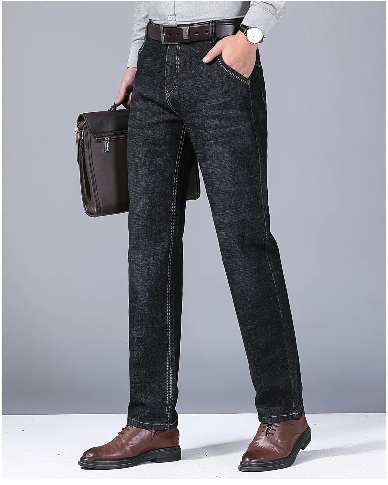 2025 Men's New Men's Fashion Casual Jeans Classic Style Casual Stretch Slim Fit Jeans Men's Denim Pants Black Blue Men's Style