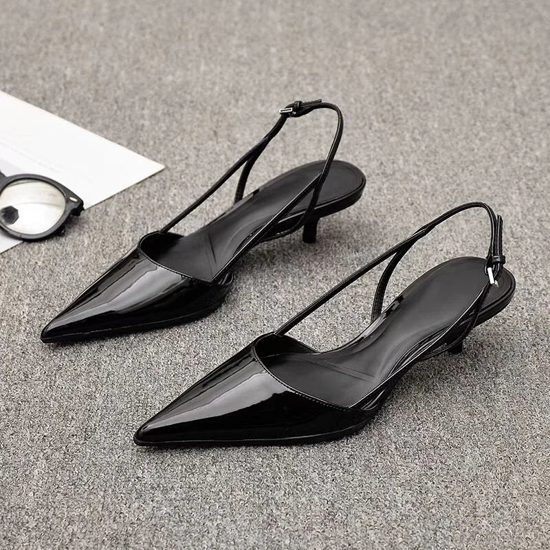 Women Pointed Toe Heels Shoes Sandals 2025 Dress Party Fashion Summer Slippers New Walking Flip Flops Pumps  Slides