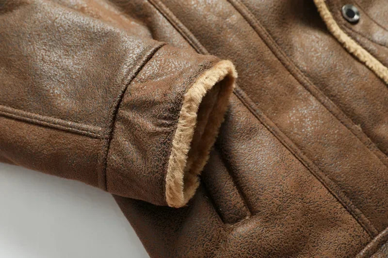 Men Clothing High Quality Male Thicken Leather Jacket Mens Warm Jacket Youth Fashion Casual Coat Winter Men Suede Leather Coat